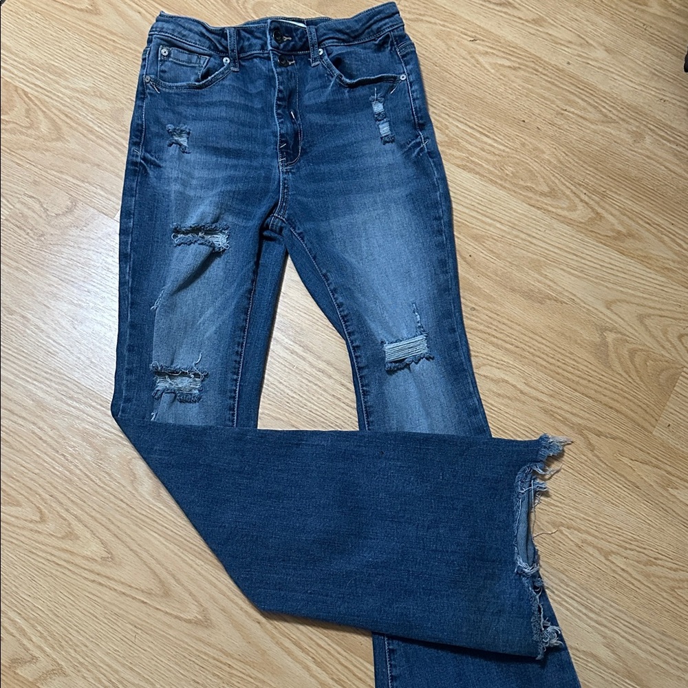 Special A Distressed Blue Flare Jeans size 7